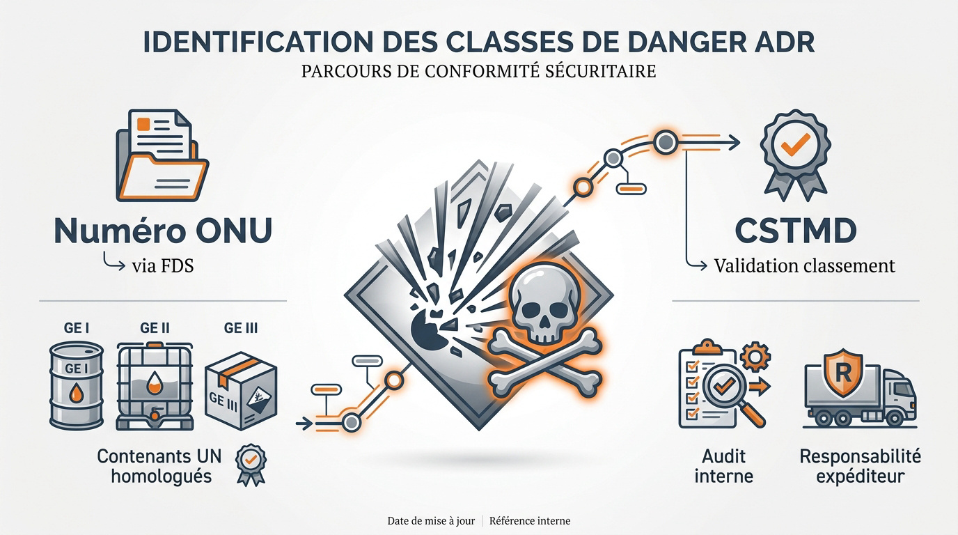 Identification des classes de danger ADR et signalétique de transport