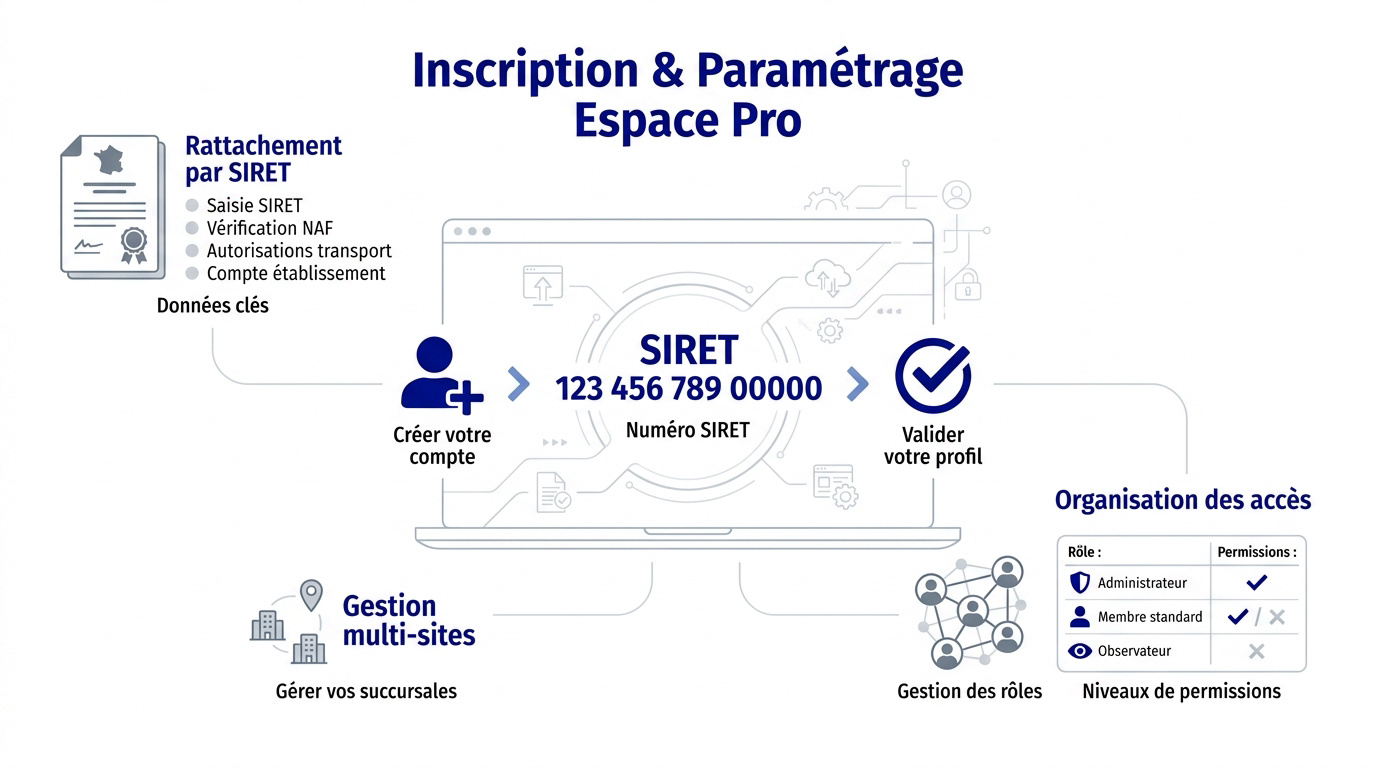 Interface de connexion et de paramétrage Trackdéchets pour les entreprises